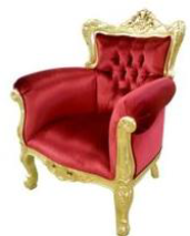 Fauteuil Barroco rouge et or